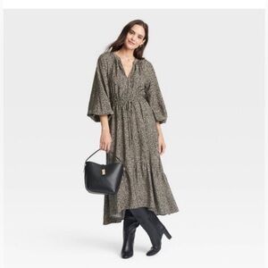A New Day Long Sleeve Peasant Dress